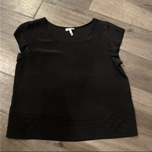 NEW Joie Black Short Sleeve Silk Blouse